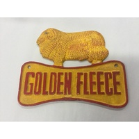 GOLDEN FLEECE RAM OIL CASTIRON SIGN  VINTAGE LOOKS OLD BADGE SIGNS ENAMEL