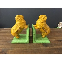 GOLDEN FLEECE BOOKENDS CAST IRON RAM VINTAGE LOOKS GREAT OLD BADGE SIGNS