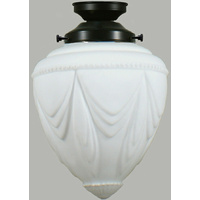 NEW ART DECO COMPLETE FLUSH MOUNT EMPIRE 8" 2 PIECE GLASS SHADE CEILING BLACK