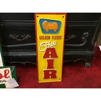 S3 GOLDEN FLEECE FREE AIR CASTIRON SIGN VINTAGE LOOKS OLD BADGE SIGNS ENAMEL