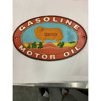 GOLDEN FLEECE GASOLINE MOTOR OIL CAST IRON SIGN VINTAGE LOOKS OLD SIGNS ENAMEL