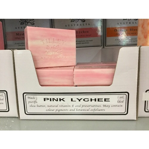 TILLEY AUSTRALIA SOAP VEGETABLE PINK LYCHEE BATH BATHROOM 5x BAR 100g