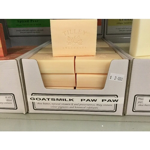 TILLEY AUSTRALIA SOAP VEGETABLE GOATSMILK PAW PAW BATH BATHROOM 5x BAR 100g