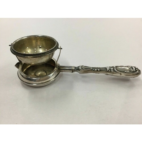 STERLING SILVER JAKOB GRIMMINGER GERMAN TEA STRAINER EARLY 800 CROWN