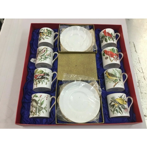 16x PIECE SET COFFEE ROYAL TUSCAN WEDGWOOD GROUP BIRDS BOXED CUPS DEMITASSE